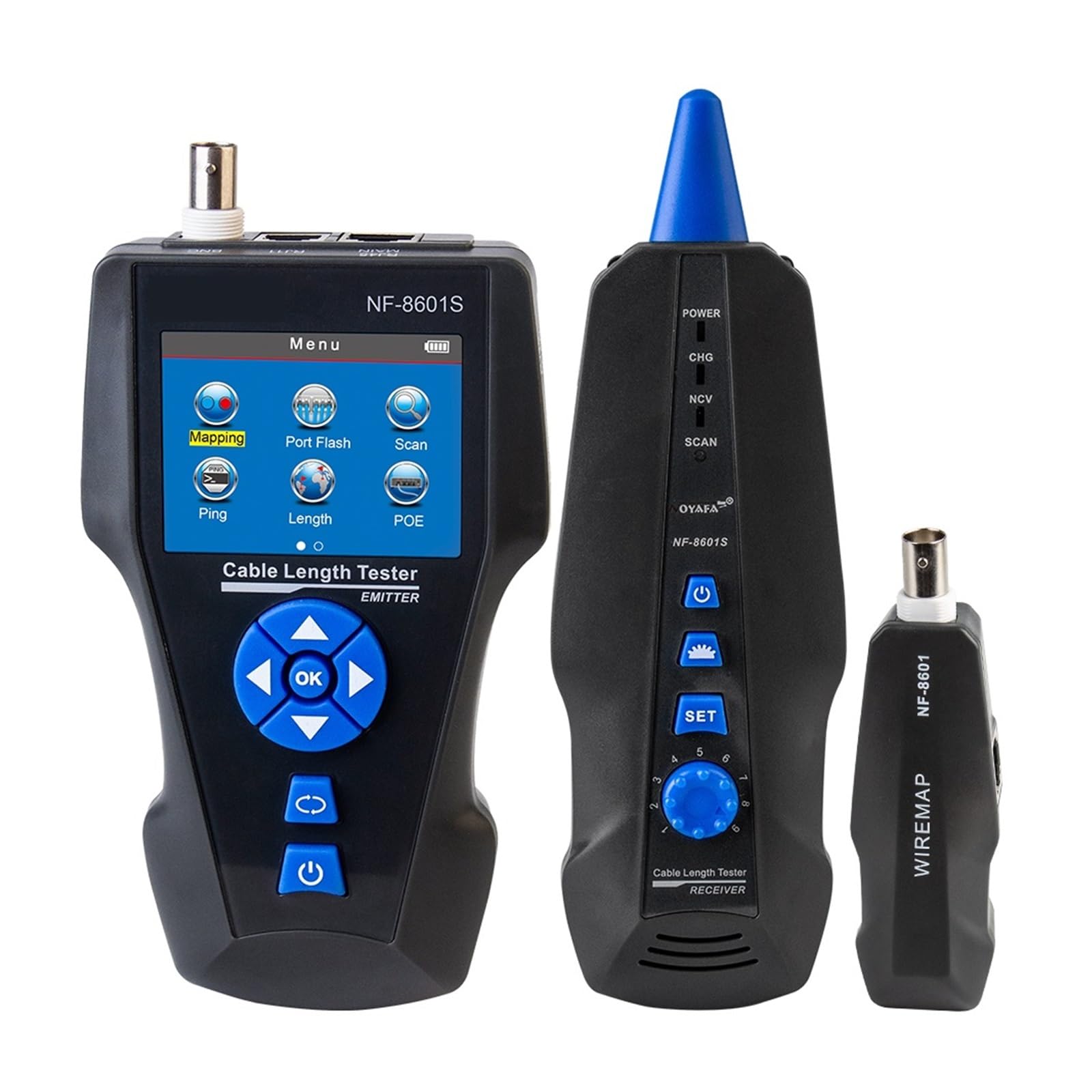 Testery sieci i kabli NF-8601S Tester Kabli Sieciowych Wielofunkcyjny Długość TDR Z PoE/PING/napięcie Portu Narzędzie Diagnostyczne Tracker Wiremap