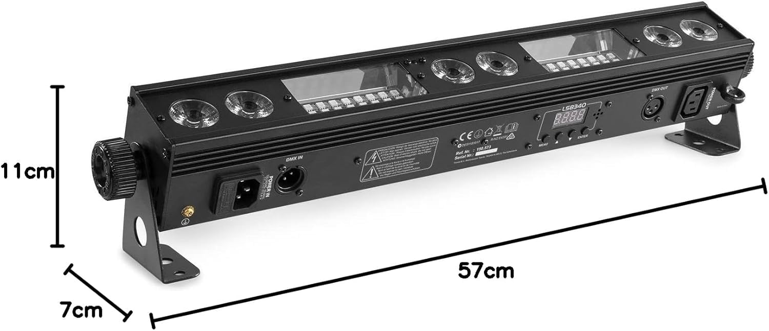 BeamZ LSB340 - Lichtanlage, LED Bar, DMX Licht, LED Disco Lichteffekt, 2-in-1 LED Discolicht, PAR Strahler, Blinder, Strobo Effekt, Blendeffekt, Lichtorgel, Bühnenbeleuchtung, Lichttechnik