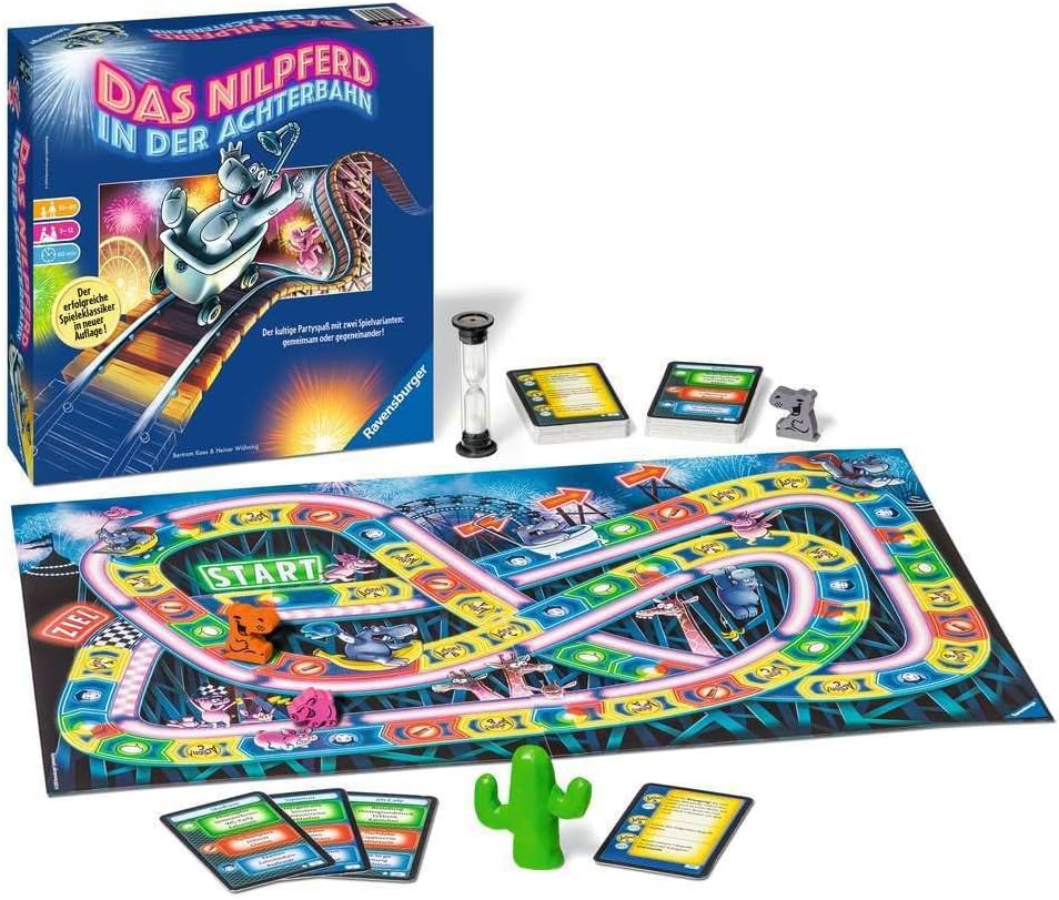 Ravensburger 26772 Nilpferd in der Achterbahn Board Game for the Whole Family Game for Adults and Children from 10-99 Years for 3-12 Players Party Game [German Version]