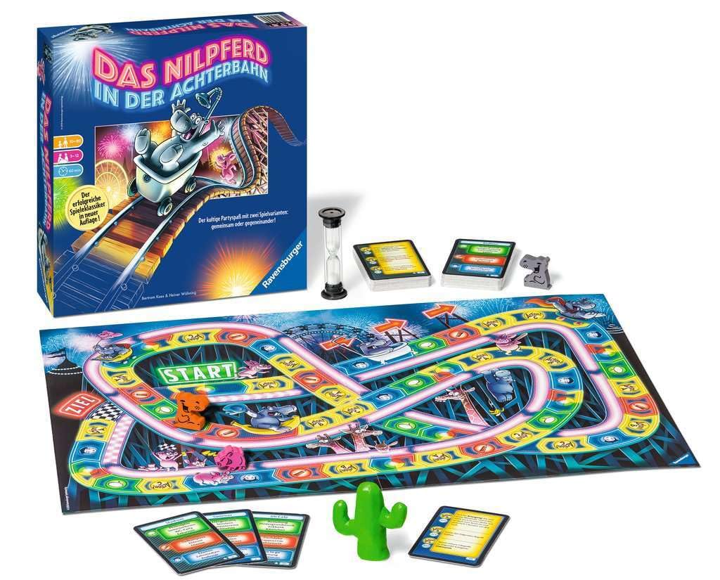 Ravensburger 26772 - ippopotamo sulle montagne russe - gioco da tavolo per tutta la famiglia, gioco per adulti e bambini dai 10 ai 99 anni, per 3-12 giocatori - gioco di società, gioco di Capodanno