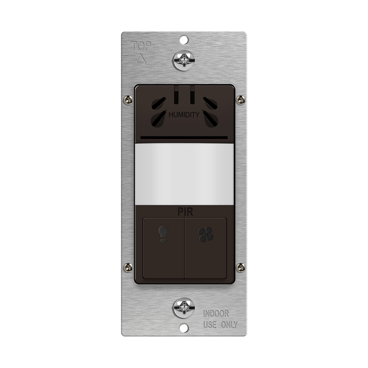TOPGREENER Interrupteur de capteur d'humidité avec capteur de mouvement d'éclairage PIR, câble neutre nécessaire, détection d'humidité de l'air pour ventilateur de ventilation, contrôle automatisé de