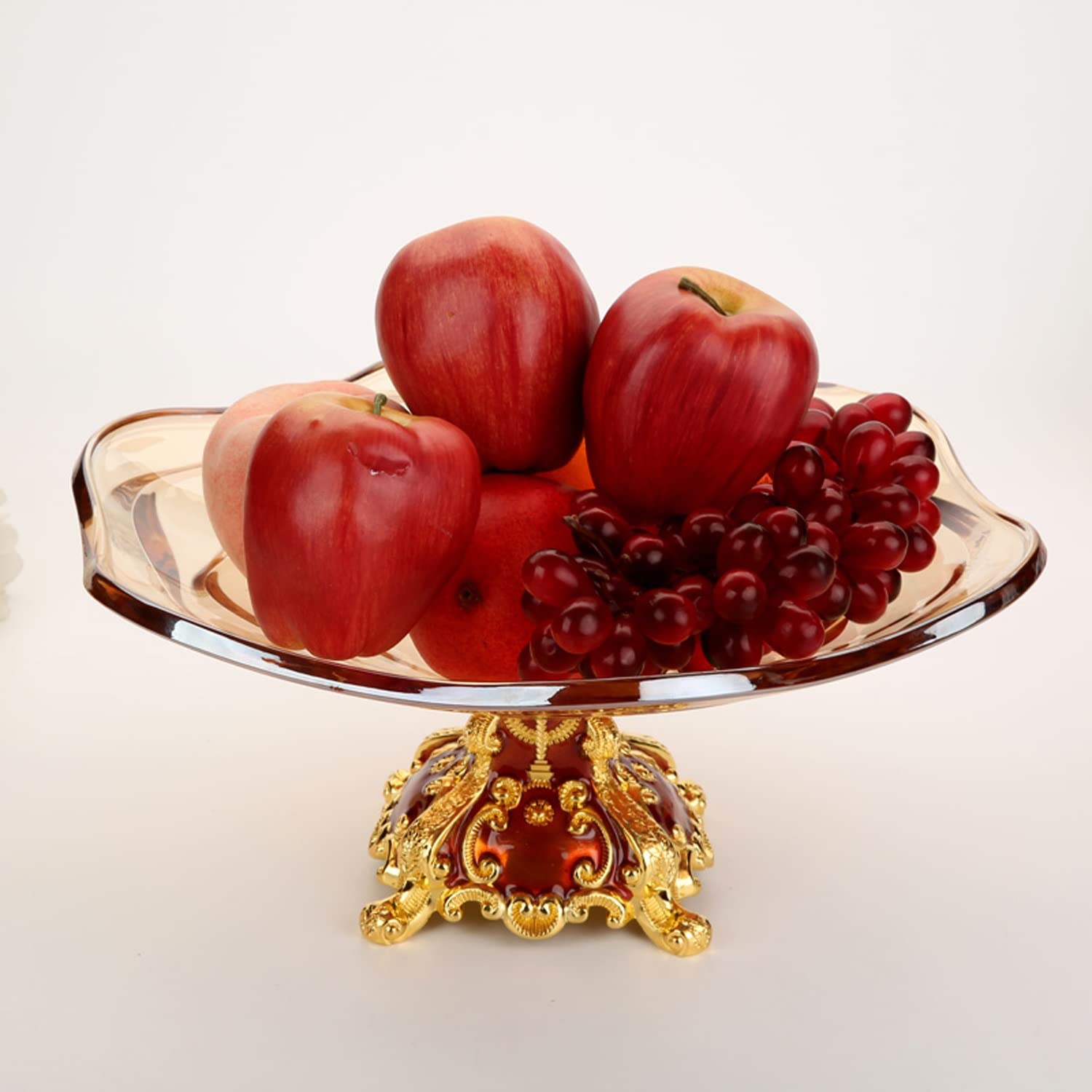 Corbeille À Fruits, Coupe À Fruits Secs en Alliage De Verre Tendance avec Support, Présentoir À Bonbons Et Amuse-Gueules, Plateau De Rangement pour Noix Et Fruits Secs pour La Maison Ro,A, A