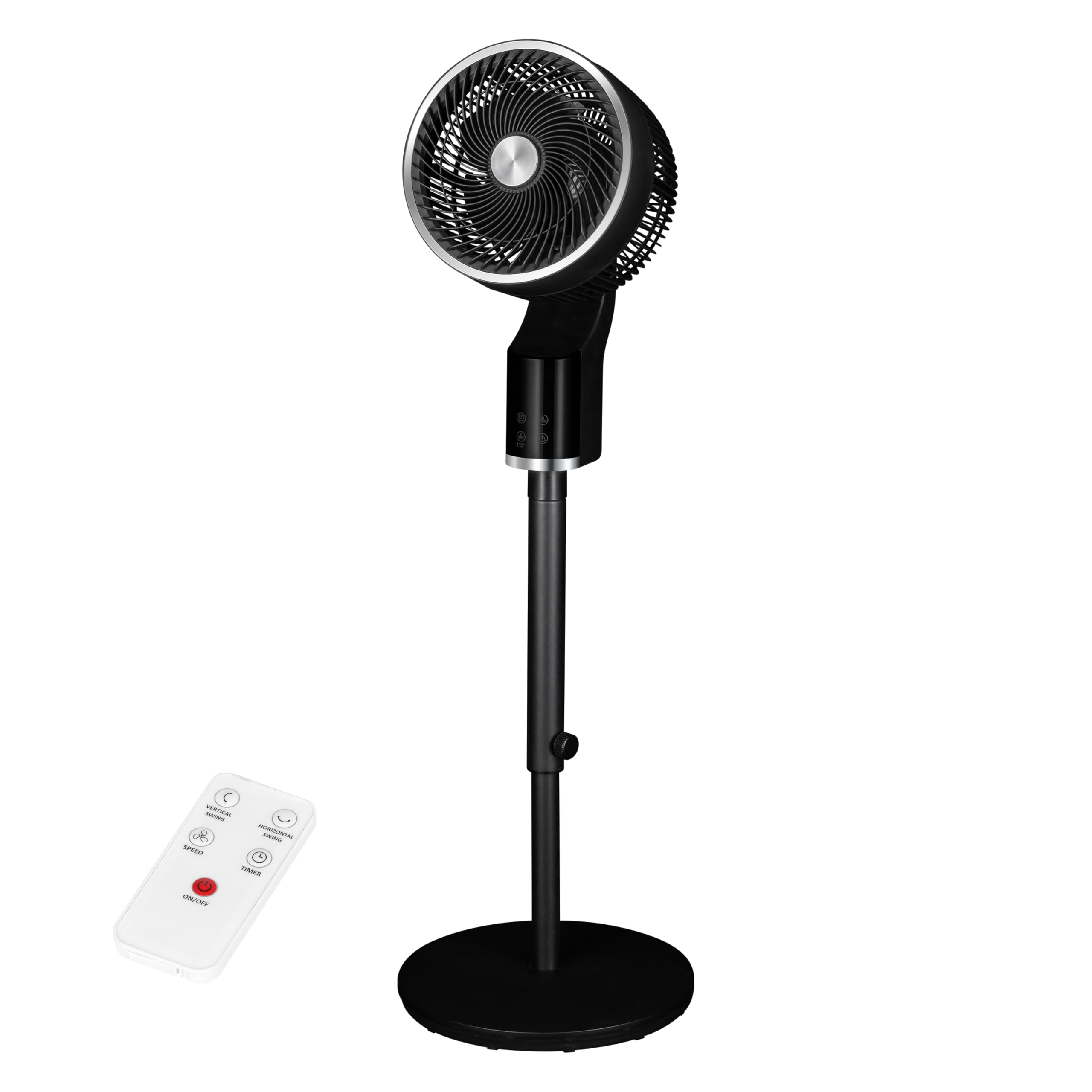 Tcp Black Pedestal FanQuietPowerful Cooling With 3D OscillationRemote Control & Adjustable Height For Home Or Office Use from B&Q