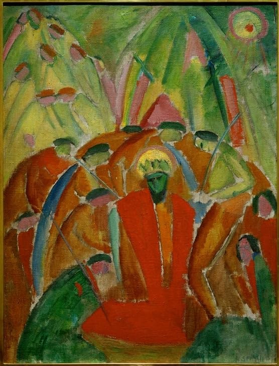 Lienzo decorativo de 60x90cm de la pintura Verspottung Christi para decoración de hogar