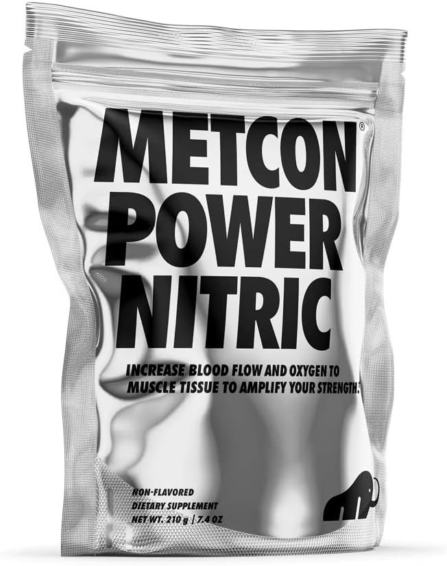 MetCon Power Pre-Pump Nitric Oxide Booster - Pre Workout Nitric Oxide Supplement - Boost Nitric Oxide, Increase Blood Flow, and Amplify Strength - All Natural | Unflavored