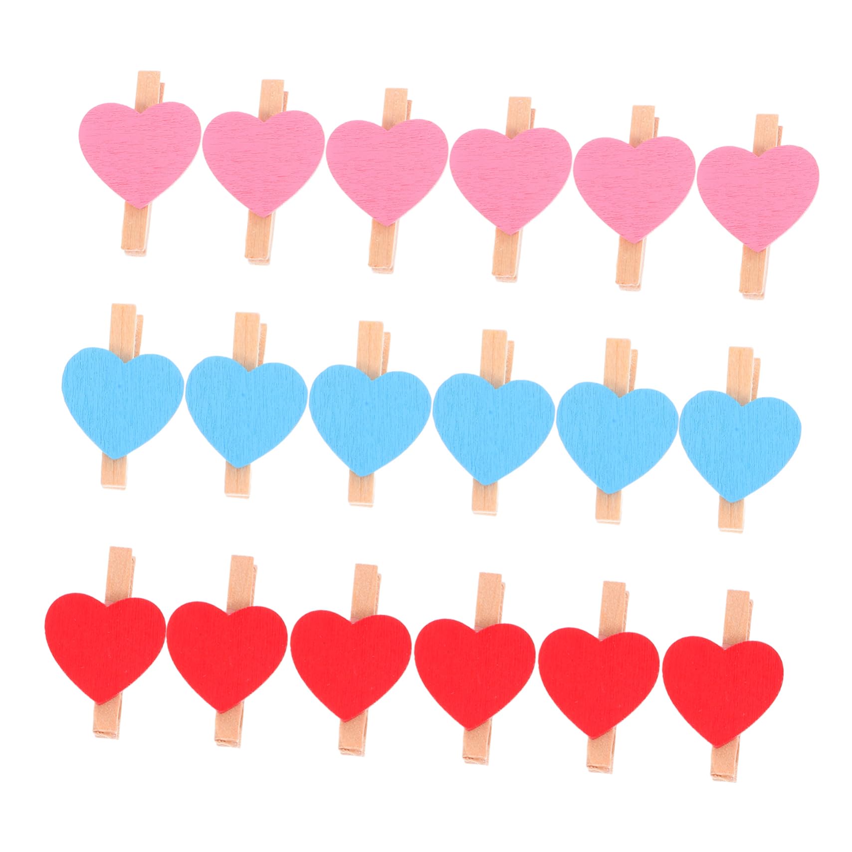 FUNOMOCYA 90pcs Heart Shaped Wooden Clips for Photos Crafts and Holiday Decor Mini Decorative Clamps and Each Versatile Love Heart Clips for Home and Party Use