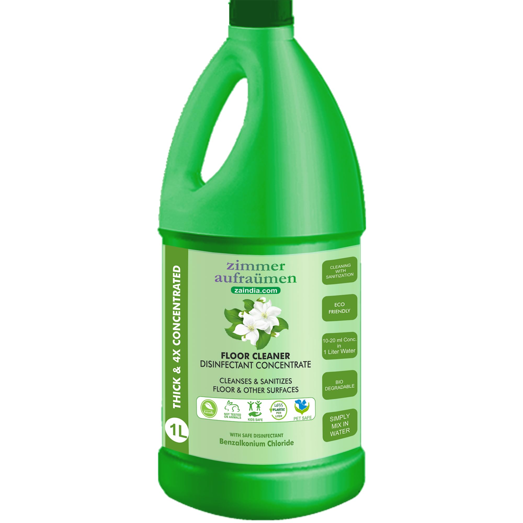 Zimmer Aufraumen JASMINE Floor Cleaner-1L. MAKES 5L FLOOR CLEANER. 5X ULTRA THICK & CONCENTRATED. ECONOMICAL. With Natural Jasmine Oil. Kills Germs & Viruses. Pets & Kids friendly. (B08WWLGZG5) Amazon Price History, Amazon Price Tracker