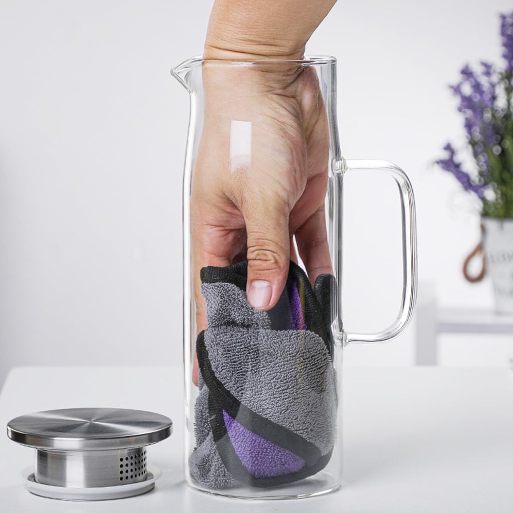 High Quality Glass Jugs Glass Pitcher with Lid for Home Office and Outdoor Use
