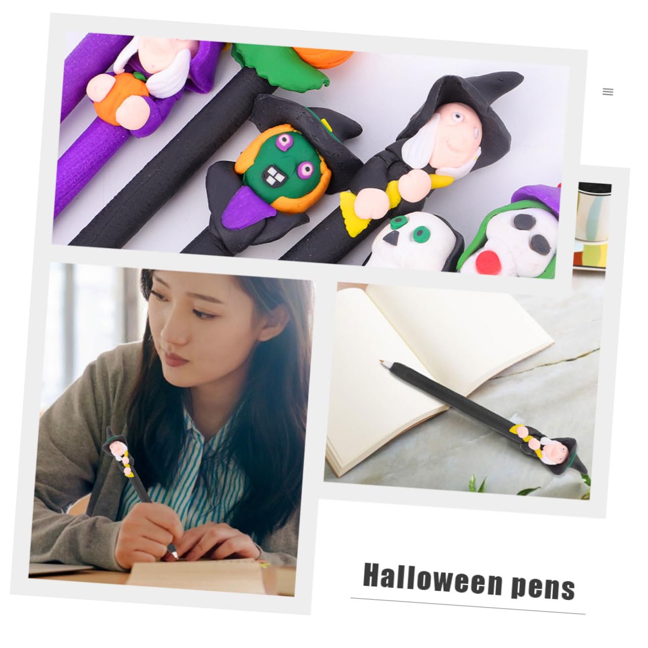NUOBESTY 6 Set Penna A Sfera Di Halloween Marcatore Marcatori Adesivi Gel Evidenziatori Penna Di Halloween Penna A Sfera Creativa Di Halloween Penna Creativa Argilla Polimerica 12 Pezzi * 6