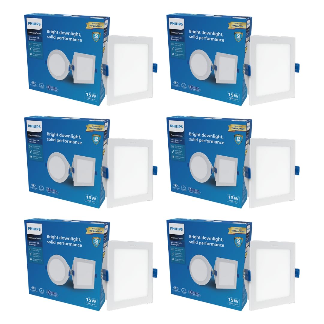 Philips UltraGlow LED Recessed Panel Lights - Pack of 4 -6