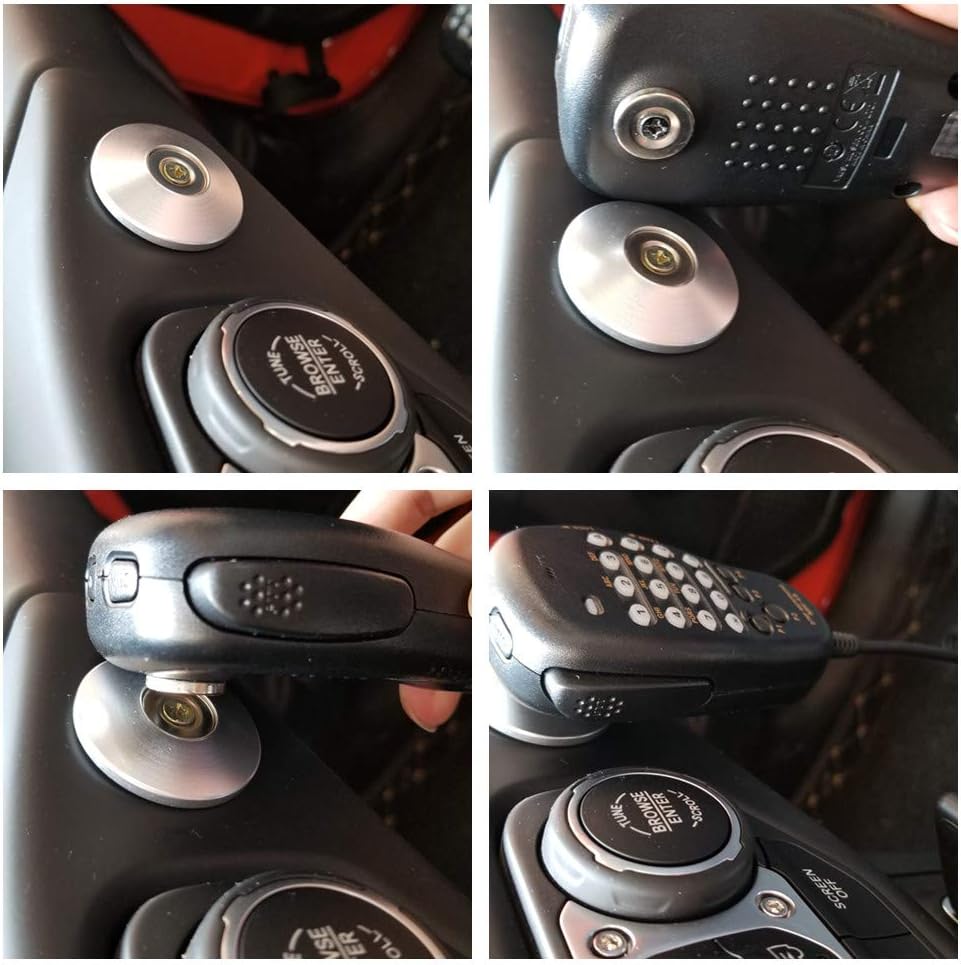 Magnetic Radio Hand Microphone Hand-Mic Mount Base for Yaesu ICOM FTM-300DR FTM-300 FTM-7250DR FTM-7250 FTM-400DR FTM-400XDR FT-450D for Wrangler Chevy FD Off-Road SUV (Silver)