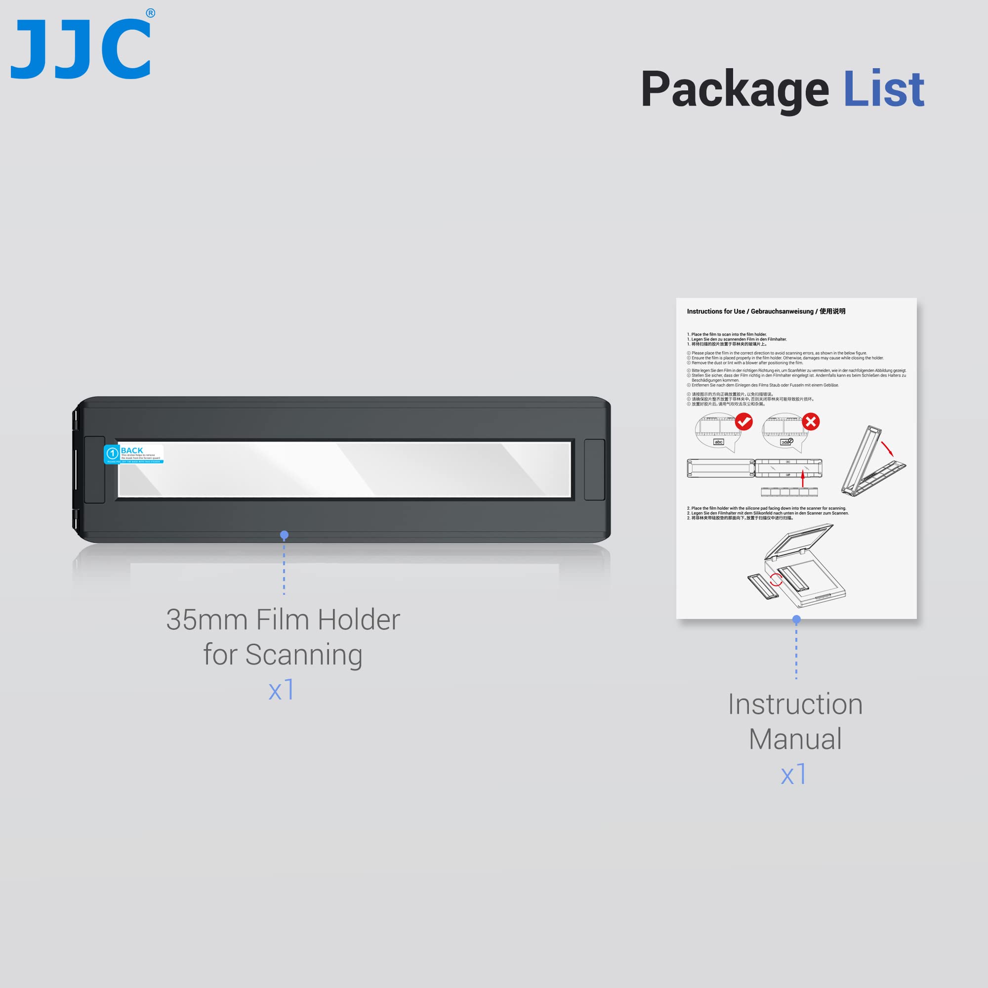 JJC Support Film Négatif 35mm, Support Magnétique Coulissant pour Scanner Films de 24 x 36mm sur Scanner Plat Standard avec Rétroéclairage Zone de Numérisation de l'unité Transparente 228,5 x 27,9mm