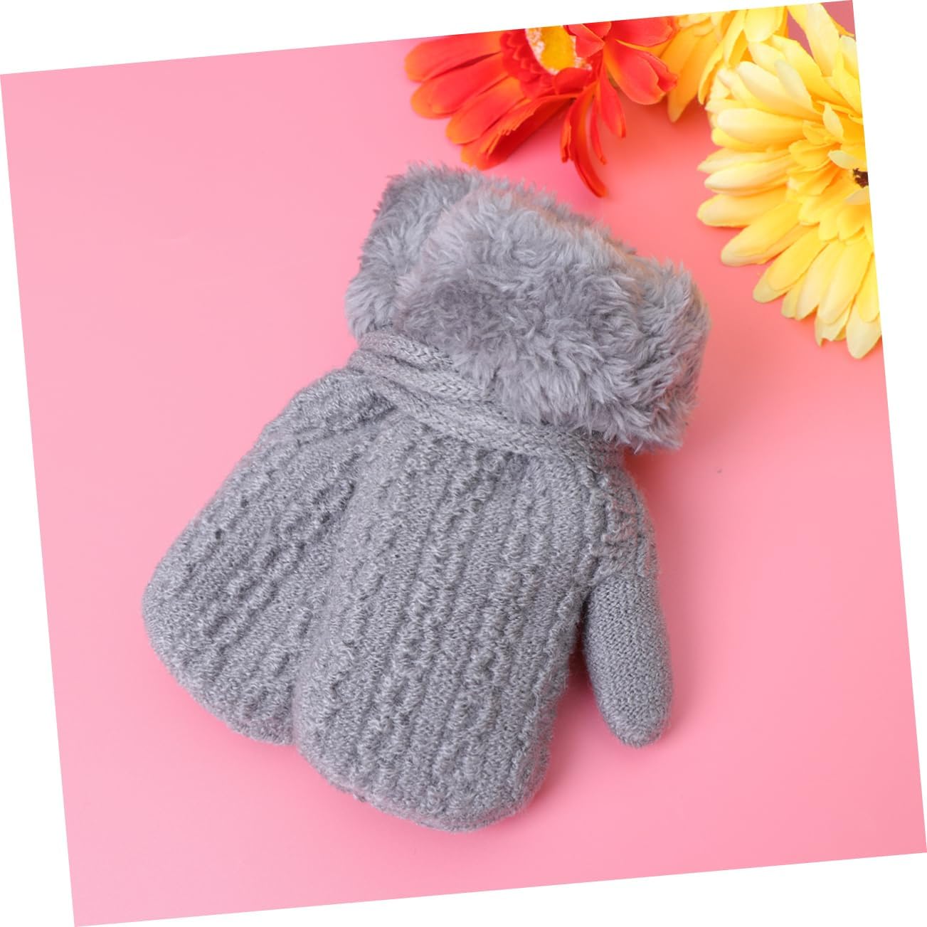 Plush Gloves Mittens Soft Warm Gloves Children Ski Gloves Plush Hanging Gloves Fleece Mittens Thermal