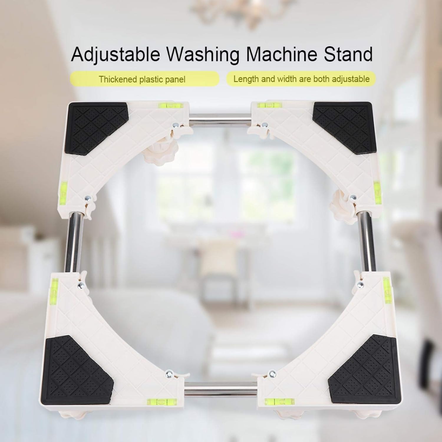 Washing Machine Base, Max 200KG Washing Machine Base, Adjustable Width 42-62cm Base for Washing Machine, Adjustable Base Pedestal for Dryer Washing Machine Fridge (8 Feet)