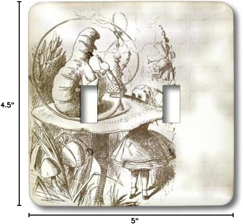 3dRose lsp_110199_2 Caterpillar on Mushroom Vintage Alice in Wonderland Light Switch Cover