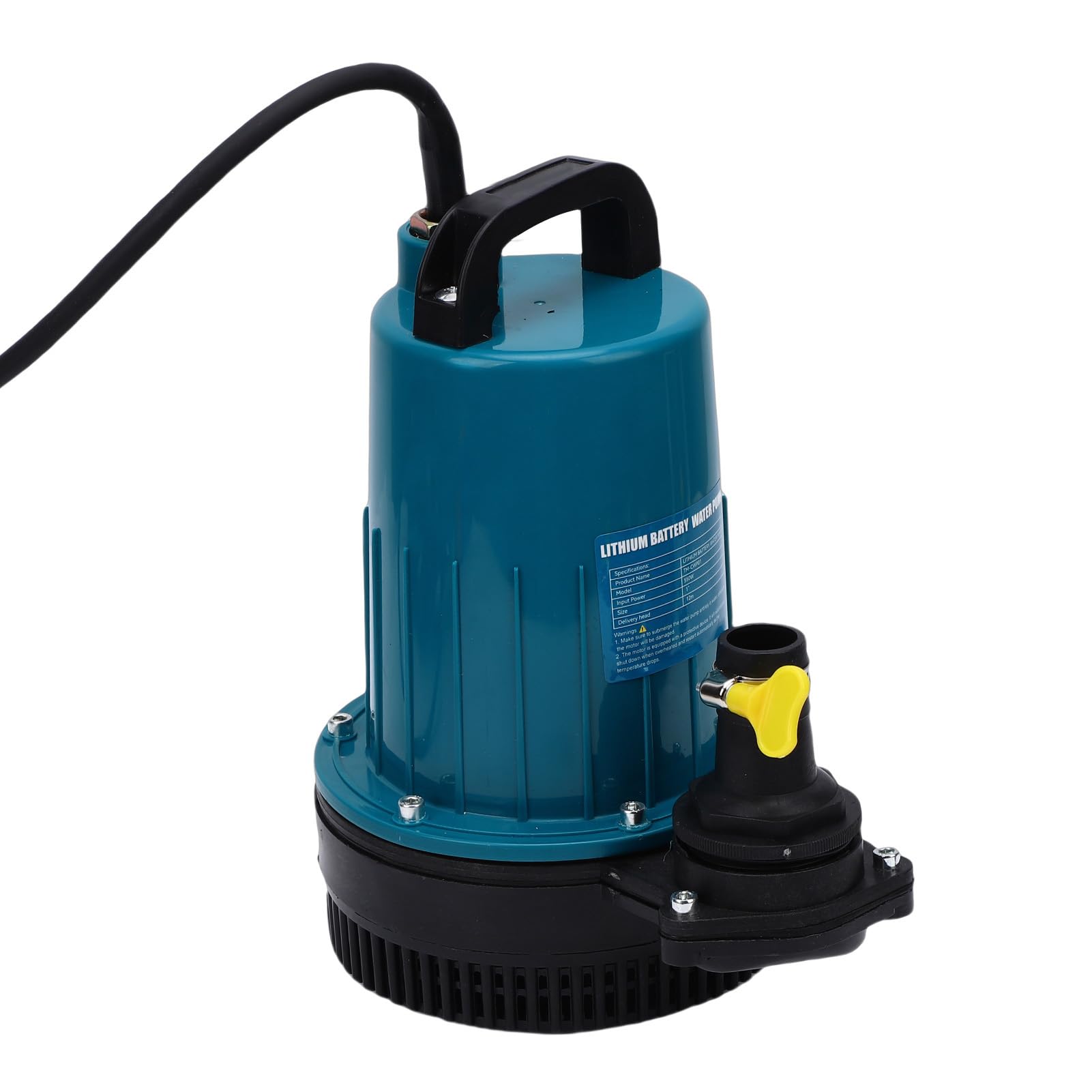 Hyuduo Bomba de Transferencia de Agua Sumergible Inalámbrica, 1003 GPH, Funciona con Batería, 2000 MAh, con 3 Configuraciones de Temporizador para Drenaje de Jardín, Sótano, Piscina, Spa (Enchufe de