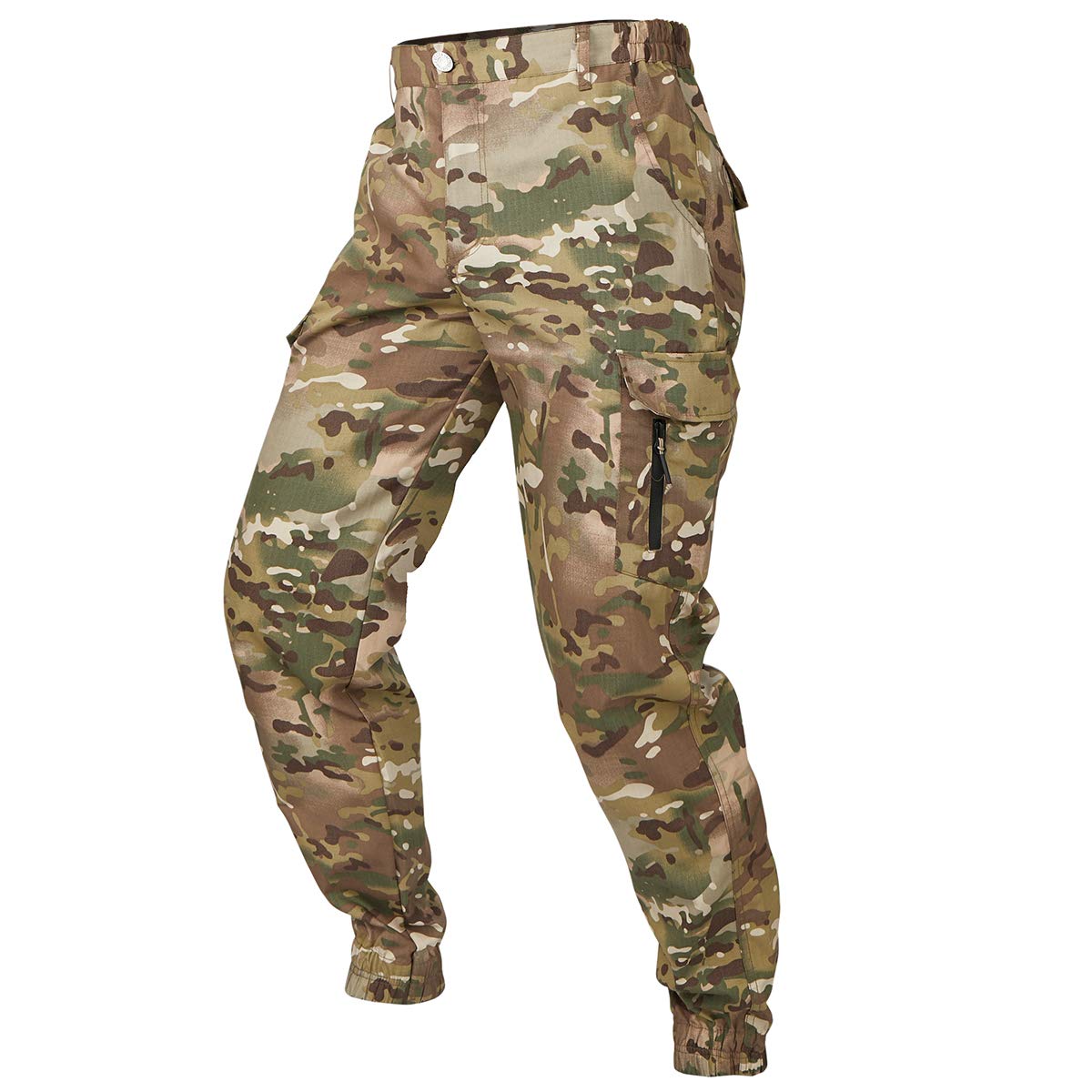 CARWORNIC Men's Camouflage Tactical Pants Waterproof Lightweight Ripstop Outdoor Hiking Tapered Cargo Pants