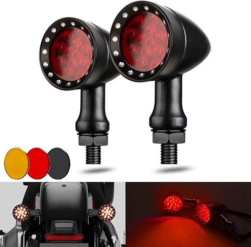 Señales de giro LED para motocicleta tipo bala, luces indicadoras delanteras y traseras universales compatibles con Harley Davidson Cruiser Iron