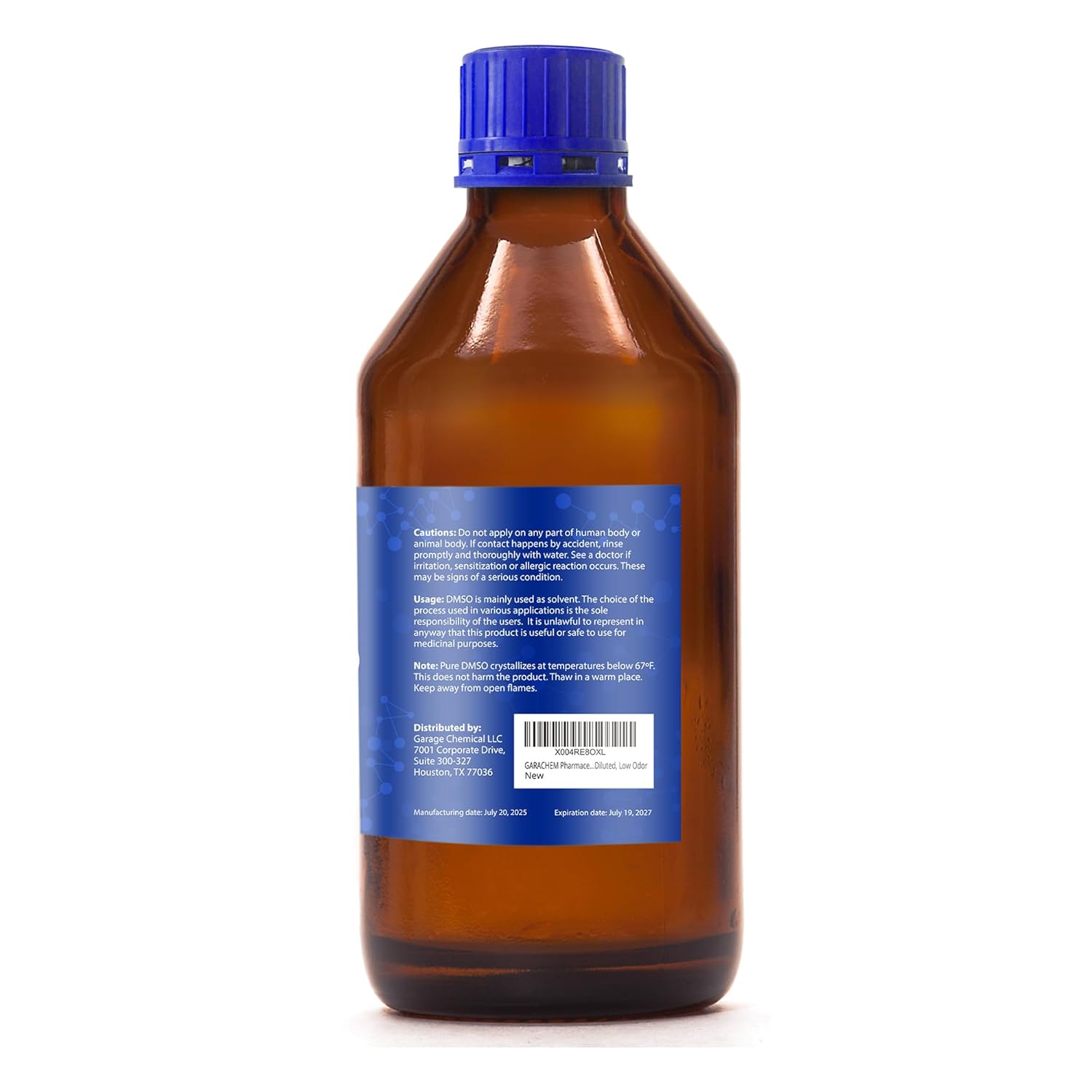 GARACHEM Pharmaceutical Grade 99.9% Pure DMSO in a Glass Bottle, Pure Liquid Dimethyl Sulfoxide 16.9 OZ, Non-Diluted, Low Odor