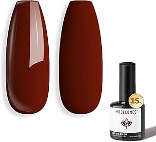 modelones Red Gel Nail Polish Burgundy Red Nail Polish Dark Red Brown Gel Polish Soak Off Nail Art Manicure Salon DIY Halloween 15 ML
