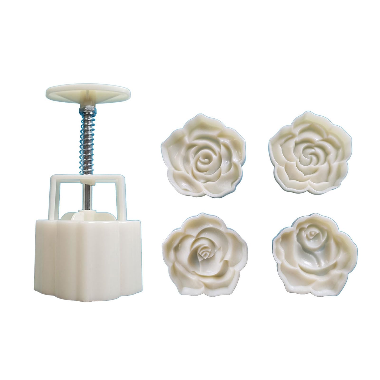 Tsophreniq Hand Pressure Cake Mold Rose Flower Shape Cookie Stamps Makers MidAutumn Festival Cookie Pastry Tool Makers Gift