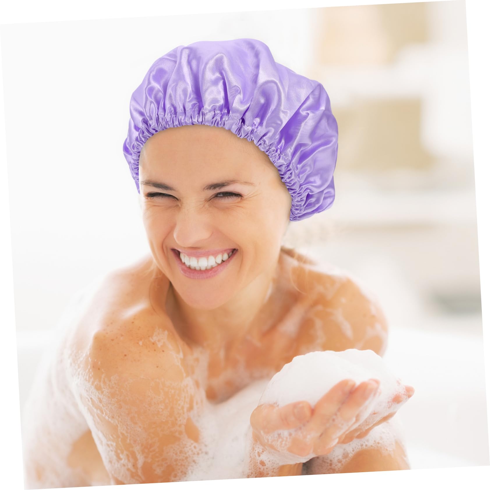 PACKOVE 3 piezas Gorros de Ducha Impermeables para Mujeres Diseño de Doble Capa Protección para Cabello y el Baño y