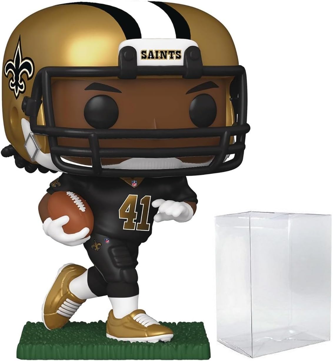 POP Football: Saints - Alvin Kamara Funko Vinyl Figure (Bundled with Compatible Box Protector Case), Multicolor, 3.75 inches