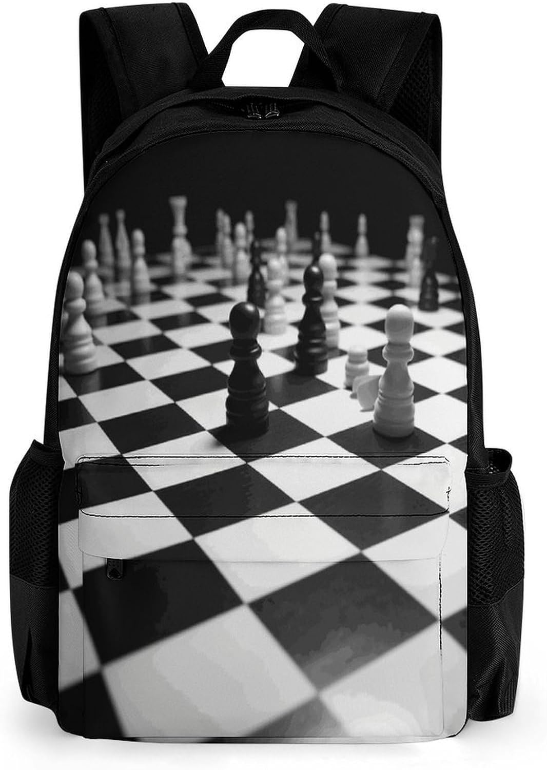 Black White Chess Checkerboard Backpack Daypack Travel Backpack | Lightweight Casual Laptop Backpack for Women Men Aesthetic Travel Bag for Weekender Business Hiking Outdoor