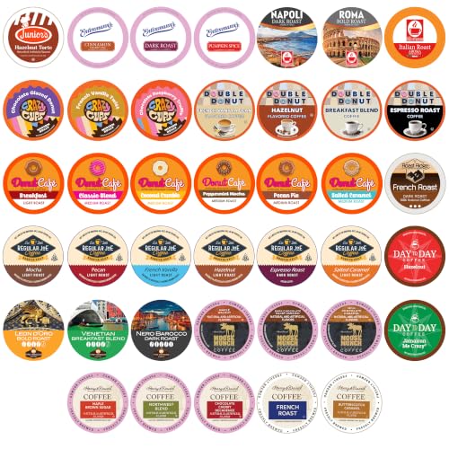 Coffee Variety Sampler, Including Dark Roast, Medium Roast, & Flavored Coffee Pods, Coffee Pods Variety Pack for Keurig K Cups Machines, Perfect Coffee Gift Set, 40 Count