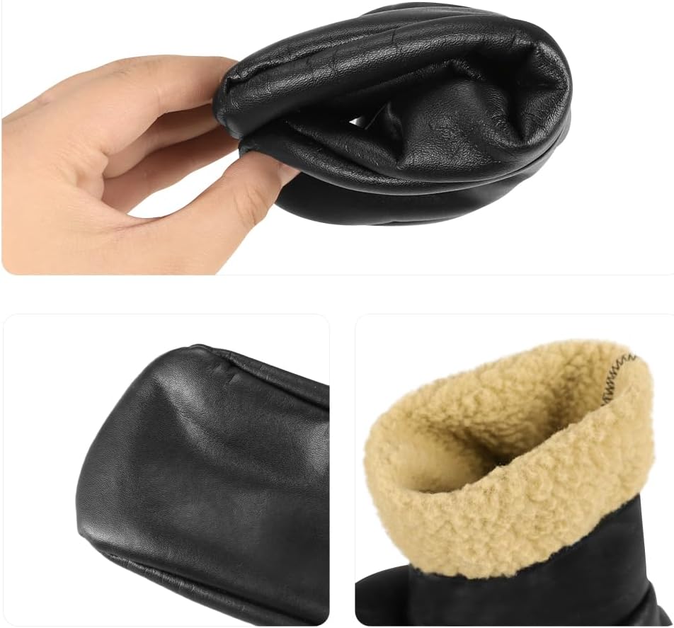 ITODA Waterproof PU Leather Socks Indoor Floor Thermal Socks with Fleece Lined Home Foot Low Cut Sock for Yoga Dance Sleeping - Image 7