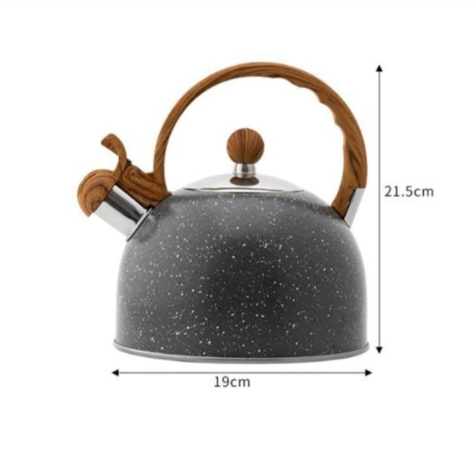 Tetera Hervidor de té de Acero Inoxidable Handilla de Grano de Madera Negro 2.5L SHISTLING Tea Pot for Cocina DE Gas Cocina DE Industrial DE LA Cocina DE LA Cocina DE LA Cocina del HOGAR Teteras