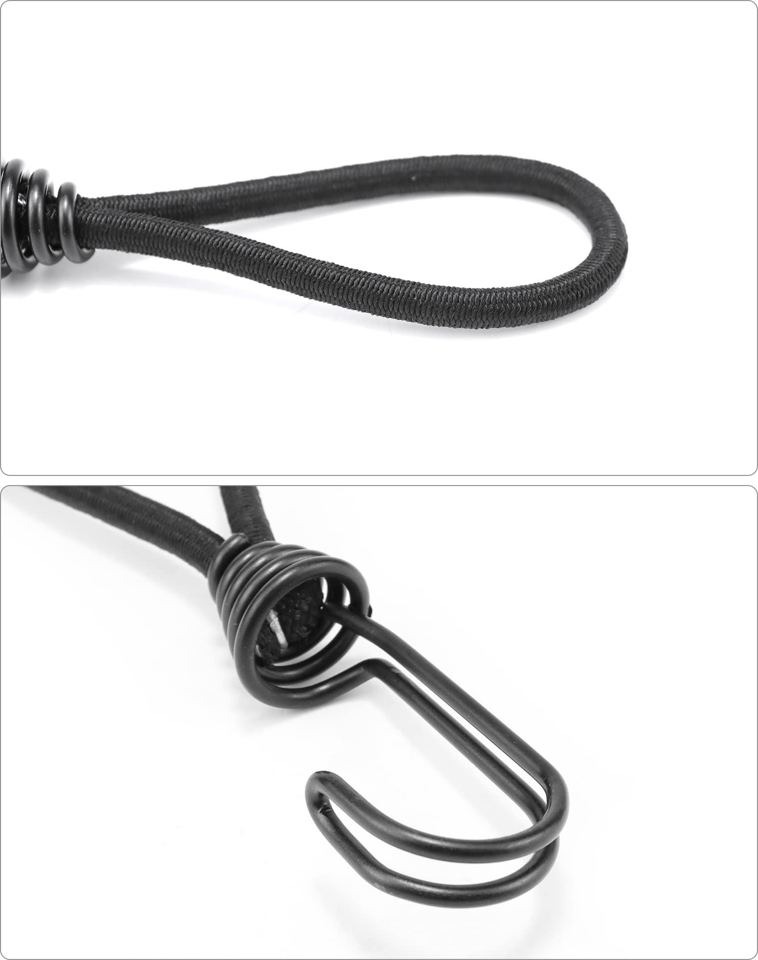 Corde Elastiche Con Ganci QWORK - 10 Pezzi, 15cm, Nero, Per Teloni E Reti - Foto 2