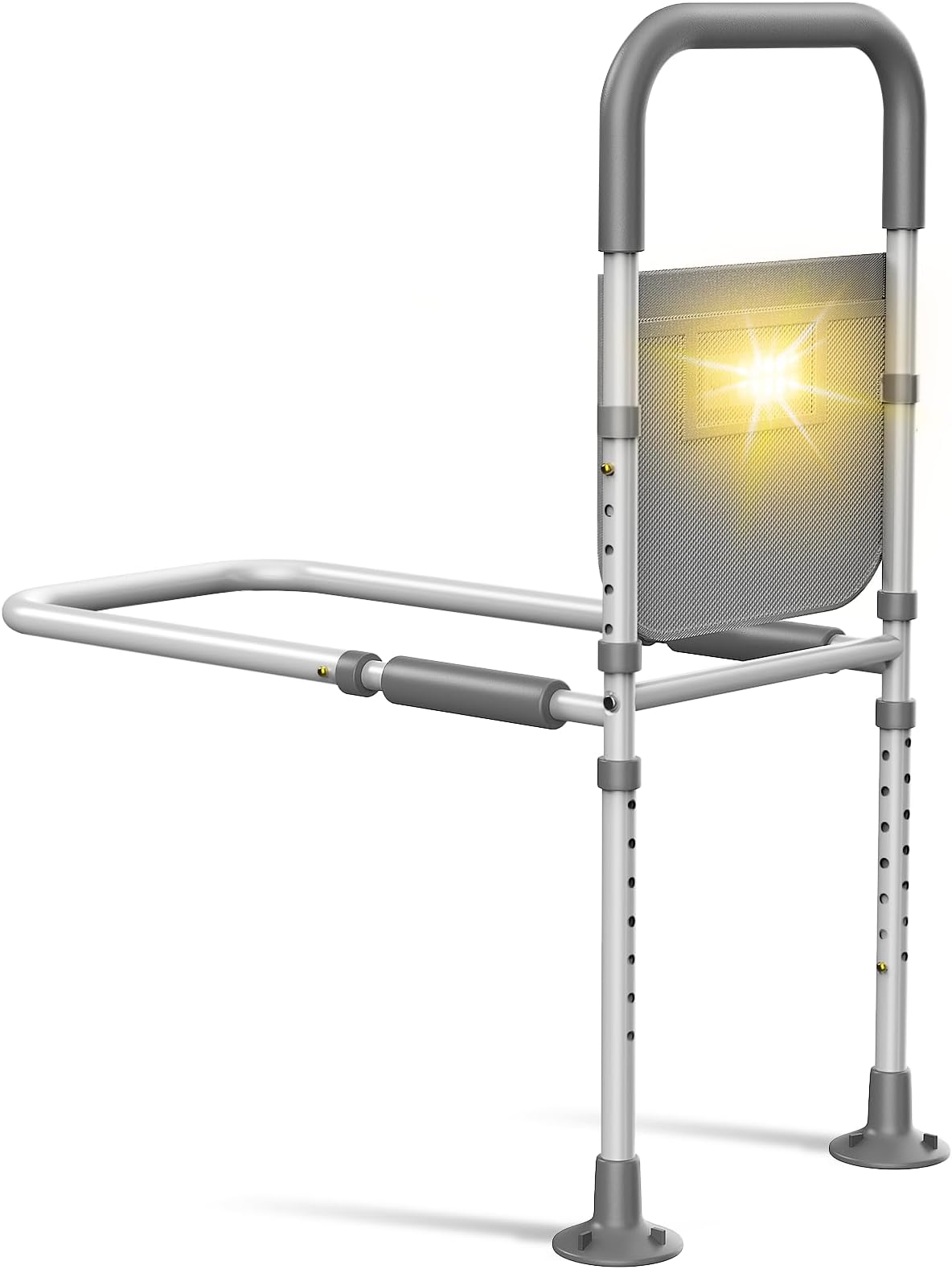 Bed Rails for Elderly Adults Safety: with Motion Sensor Light & Storage Bag -Adjustable Bed Assist Rail for Seniors - Side Bed Rail Handle Support Bar Guard Rails - Fit King Queen Full Twin Bed