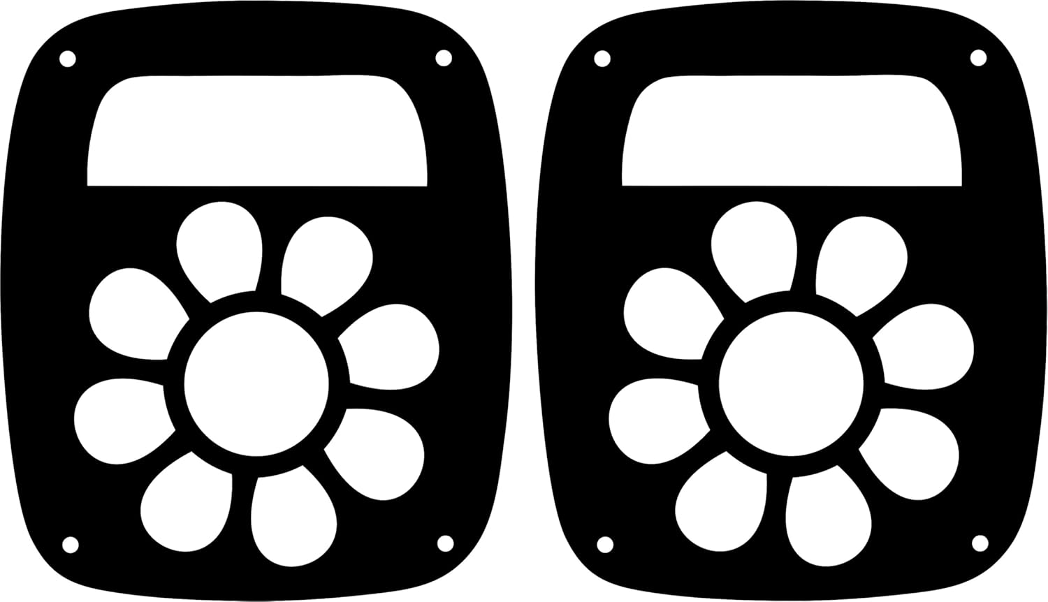Daisy Flower Tail lamp Light Covers Compatible with Jeep Wrangler TJ and YJ Black Set of 2