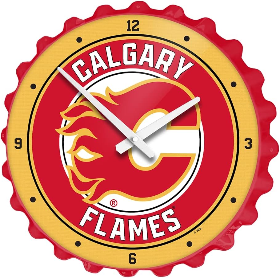 The Fan-Brand NHL Detroit Red Wings: Bottle Cap Wall Clock - Sports Team Bar Sign Décor - Home Man Cave, Party Decoration - Made On Demand