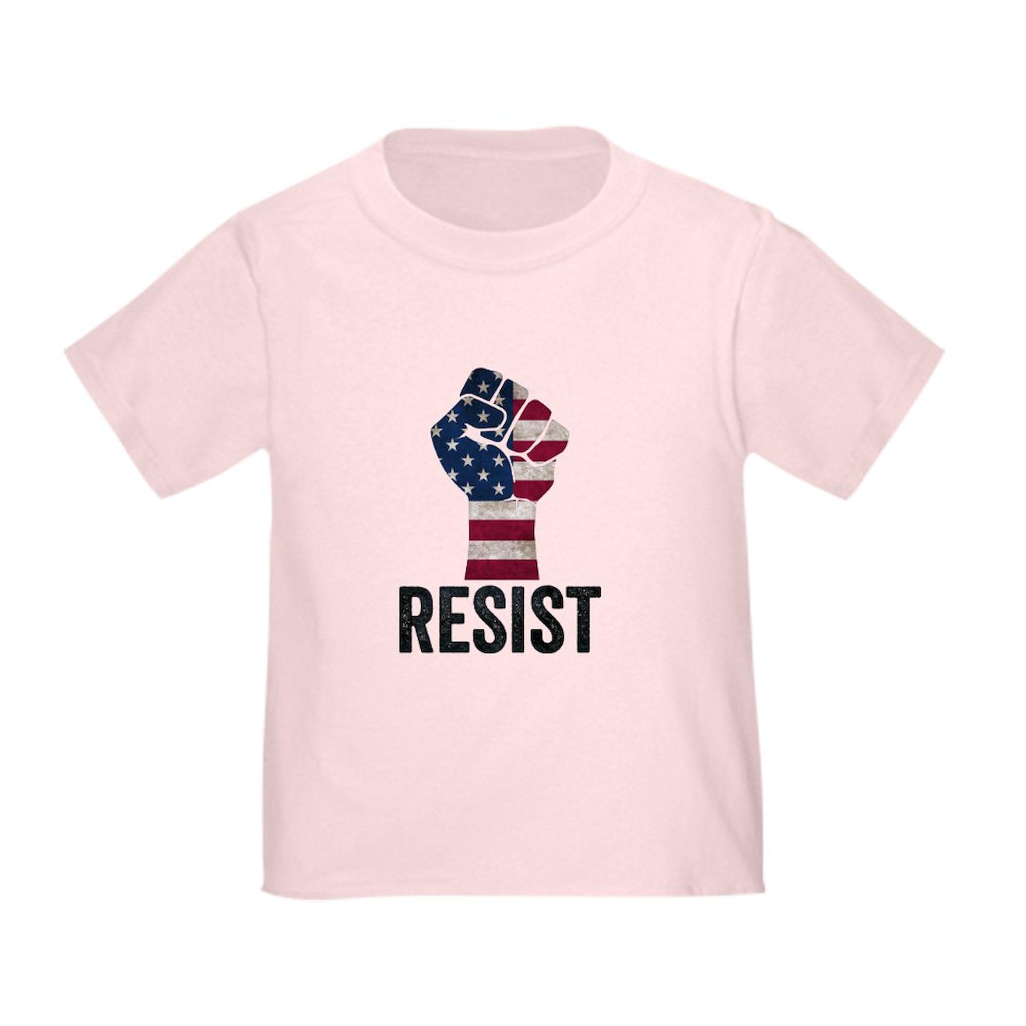 CafePress Resist Anti Trump T Shirt Toddler Graphic Tee, 100% Cotton Pink