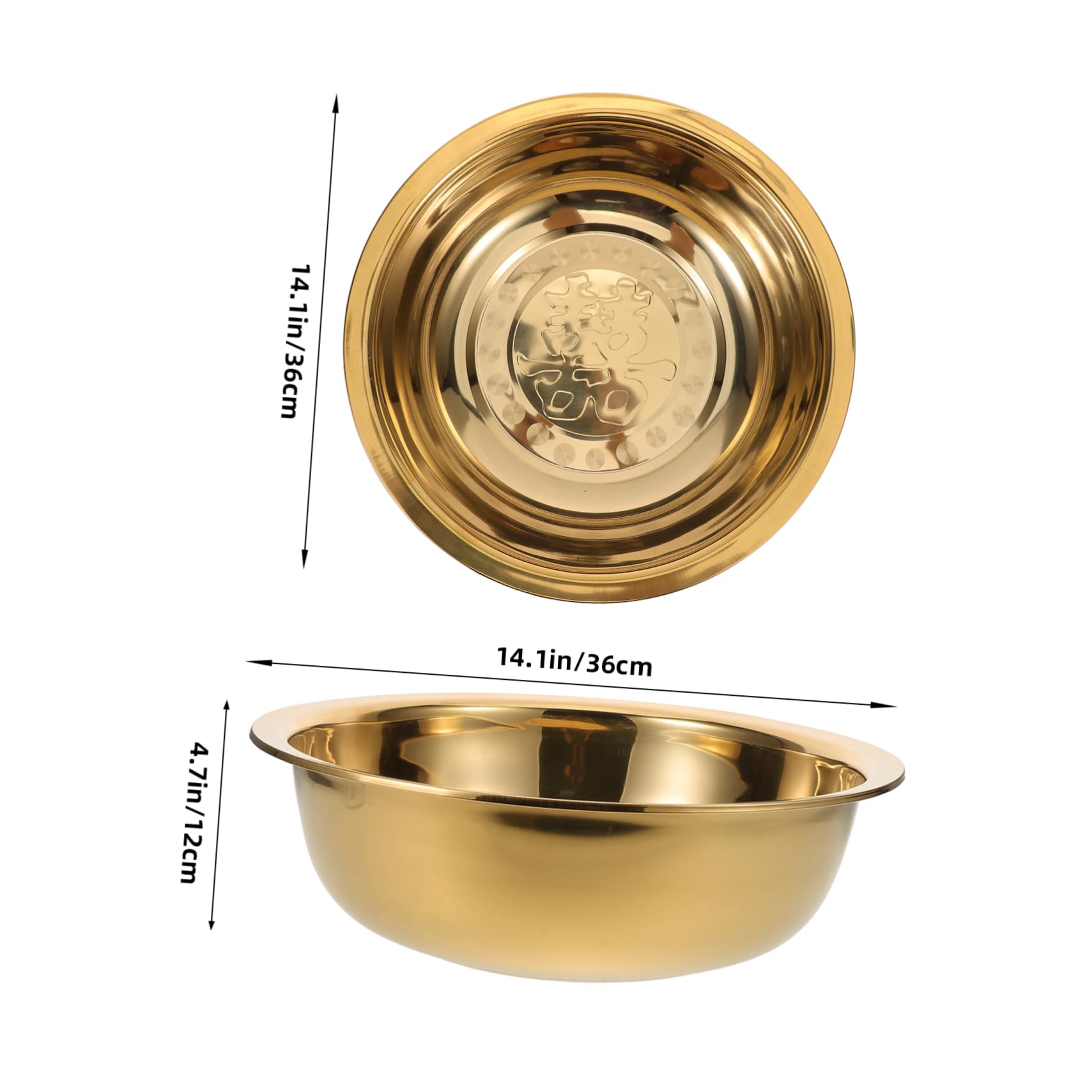 DOITOOL Lavabo de Metal Dorado para Salón y Cocina, Lavabo Decorativo Multifuncional de Acero Inoxidable, Adecuado para Uso Hogar y Limpieza