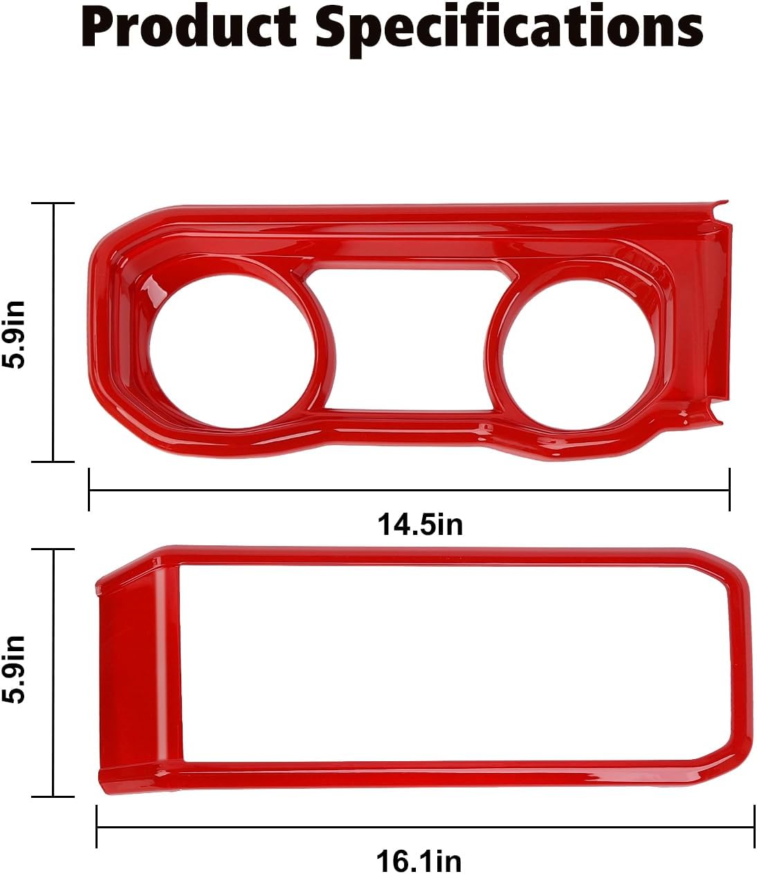 RT-TCZ Dashboard Cover Navigation GPS Trim Cover Decoration Interior Accessories Compatible with Jeep Wrangler JL JLU & Gladiator JT 2024+,Red