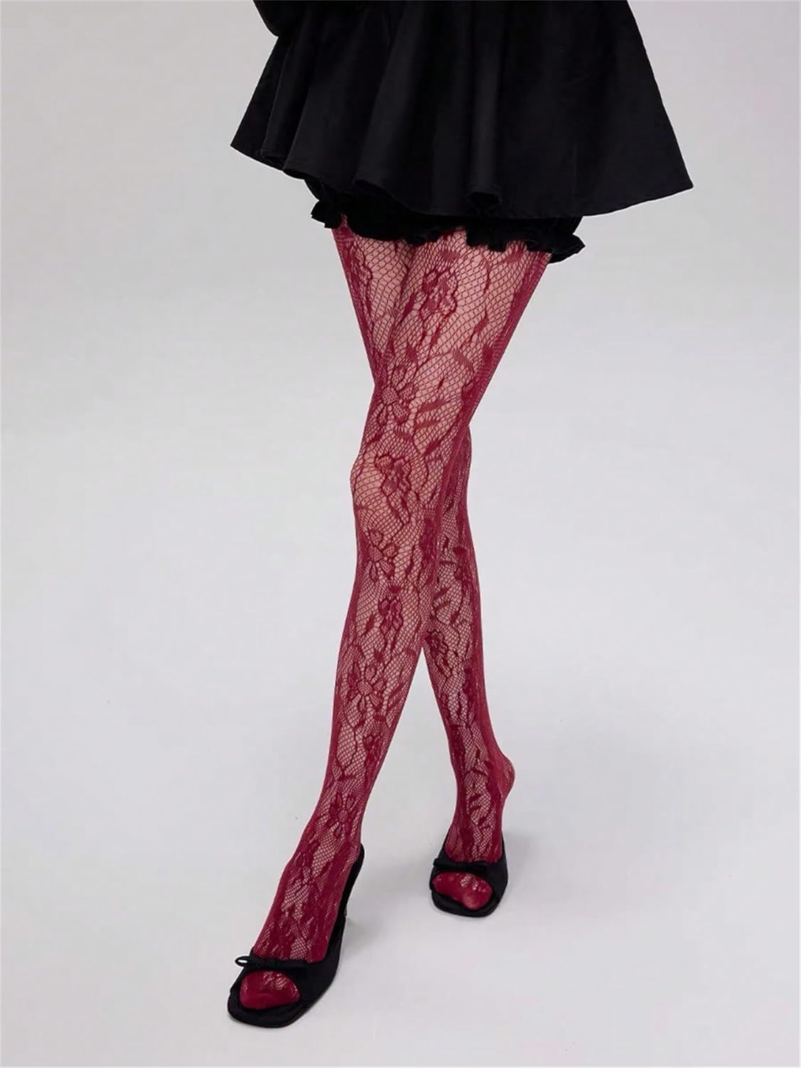 Milumia Women's Floral Lace Tights Y2k Patterned Fishnet Pantyhose Sexy Stockings - Image 4