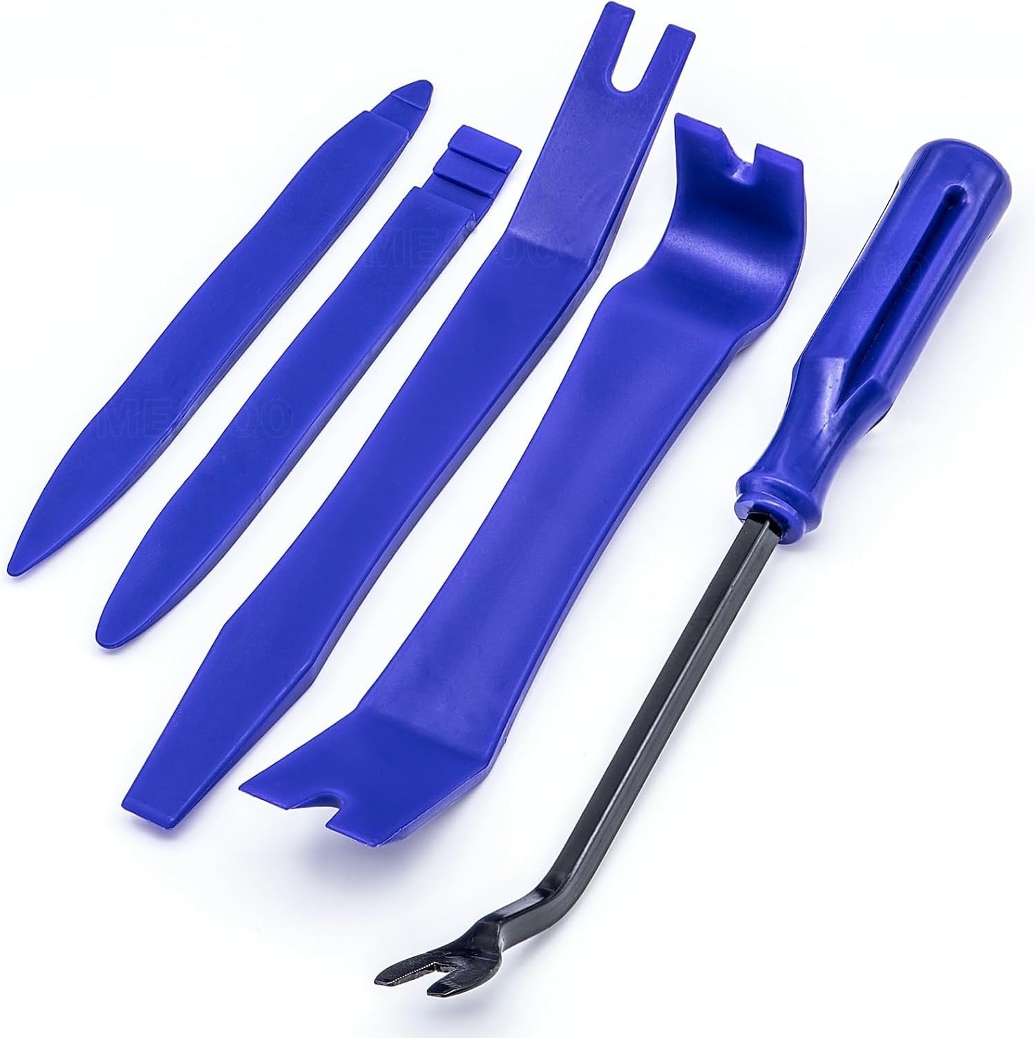 WOMGKDA 5pcs Plastic Trim Removal Tool Kit Car Panel Pry Tools No Scratch Dash Radio Audio Installer Window Fastener Clip Removal for Vehicle, Blue