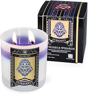 Spectre Witches & Wizards Collection - 8oz Scented Candle - Curiosity Blue - Magical Color Changing Candle (Blue) - Gifts for Women Men and Wizards - Christmas Gifts and Holiday Decor