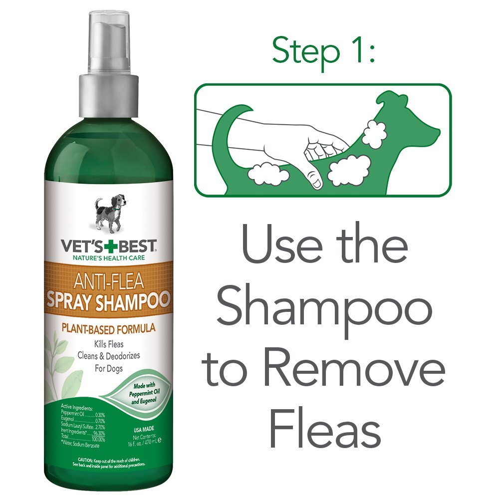 Vet's Best Anti-Flea Spray Shampoo | Flea Treatment for Dogs | Plant-Based  Formula | 16 oz Ounces