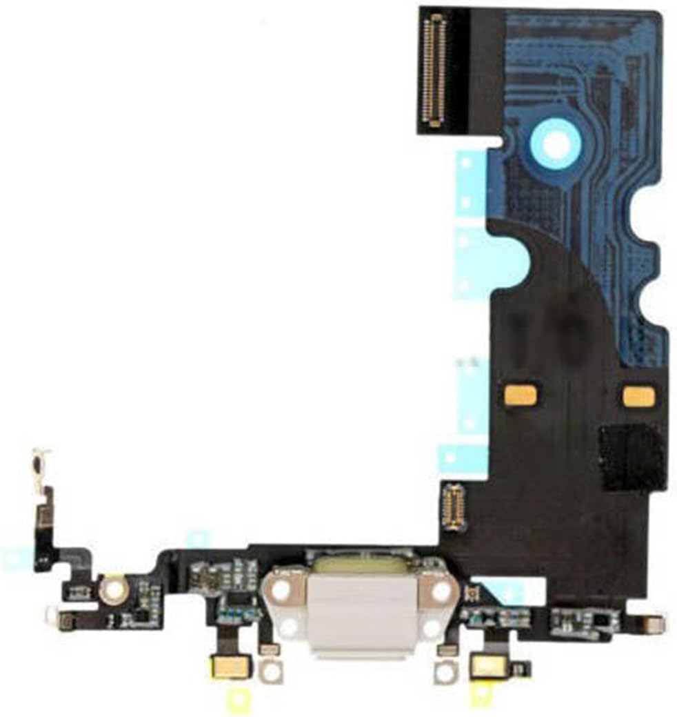 Mobofix USB Data Charging Port Dock Connector Audio Earphone Jack Mic Assembly Replacement Charger Port for iPhone 8 Silver/Grey/White