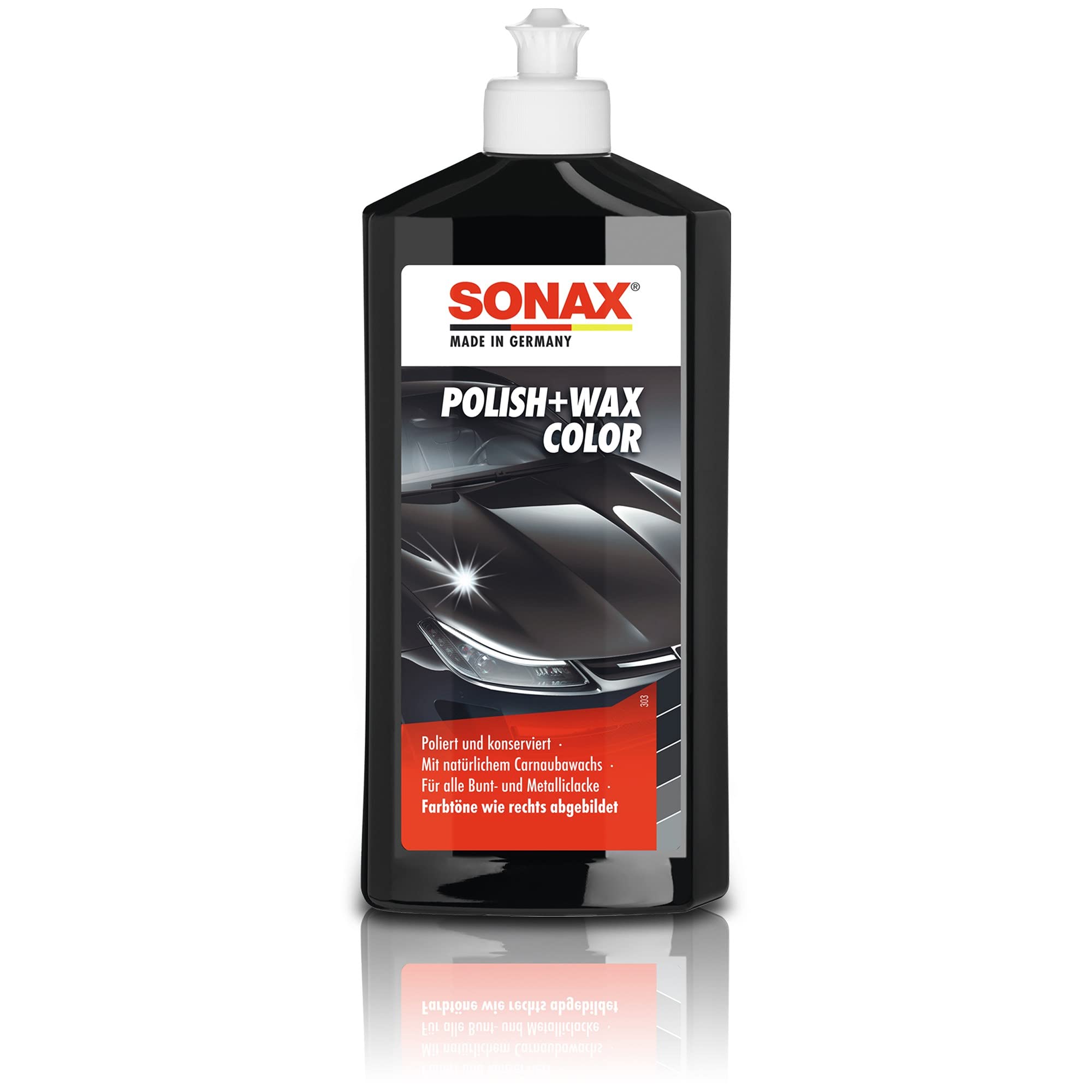 6 x 500 ml abrillantador Sonax Polish & Wax Color nanopro Negro Auto abrillantador barniz Auto