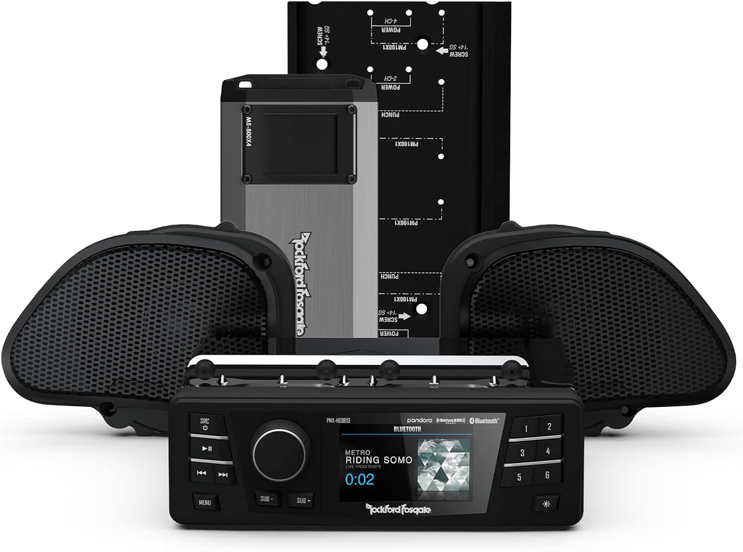 Rockford Fosgate HD9813RG-PMX-STG2 Sistema de Audio para Motocicleta