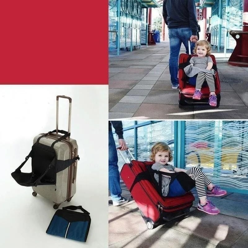 Seat Trolley Box Baby Seat Cushion Children's Backpack Luggage Compartment Can Sit 1-3 Years Old Boys and Girls Travel Cushion, Black