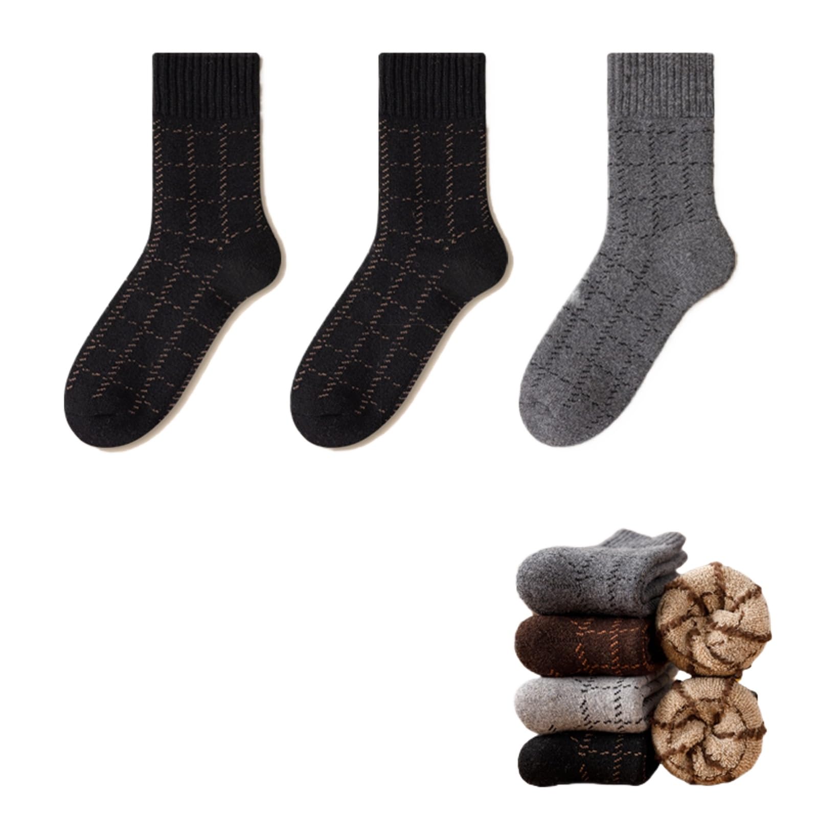 svlftecon Unisex Wool Winter Thermal Socks Cozy Warm Hiking Crew Boot Socks Wool for Winter Crew Series 12