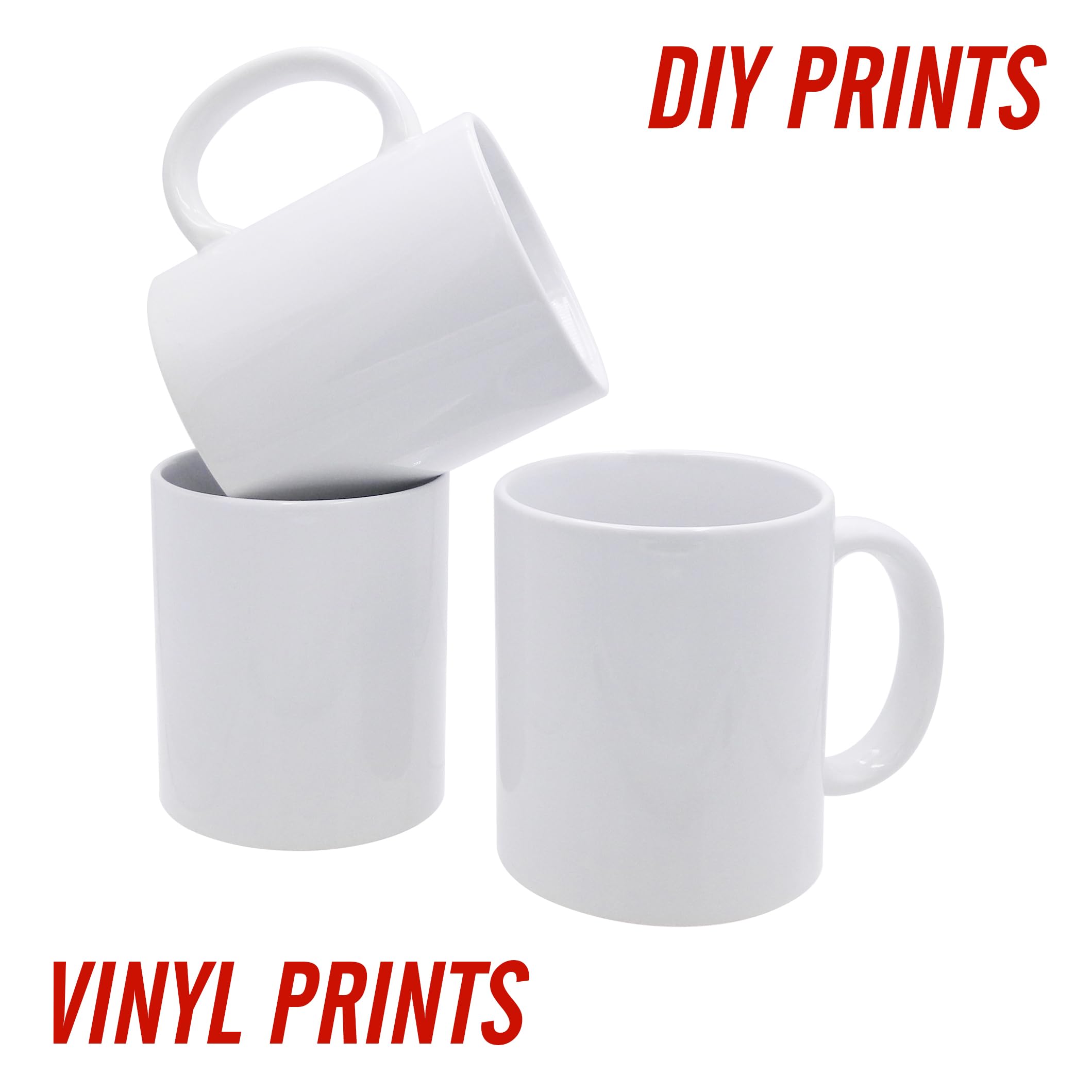 Amazon.com: White Mug, White Coffee Mug Set of 12, All-Purpose Ceramic Bulk  Mugs, 11 ounces Cup Sets, BPA-Free Food Grade Restaurants, Caf, Inn,  Hotels, Perfect for DIY Custom Vinyl Prints (12 Pack) :