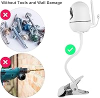 Vista 3 de iTODOS Soporte para monitor de bebé compatible con HelloBaby HB65HB6550HB6558HB66HB248, ANMEATE SM935ESM650, Bonoch, monitor de bebé ChildsFarm