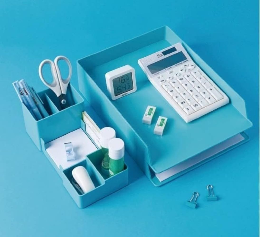 A4 書類トレー 卓上収納ラック ファイル整理・小物収納両用 デスク用机上ラック 省スペースで使いやすい 事務所・家庭用 書類や書籍